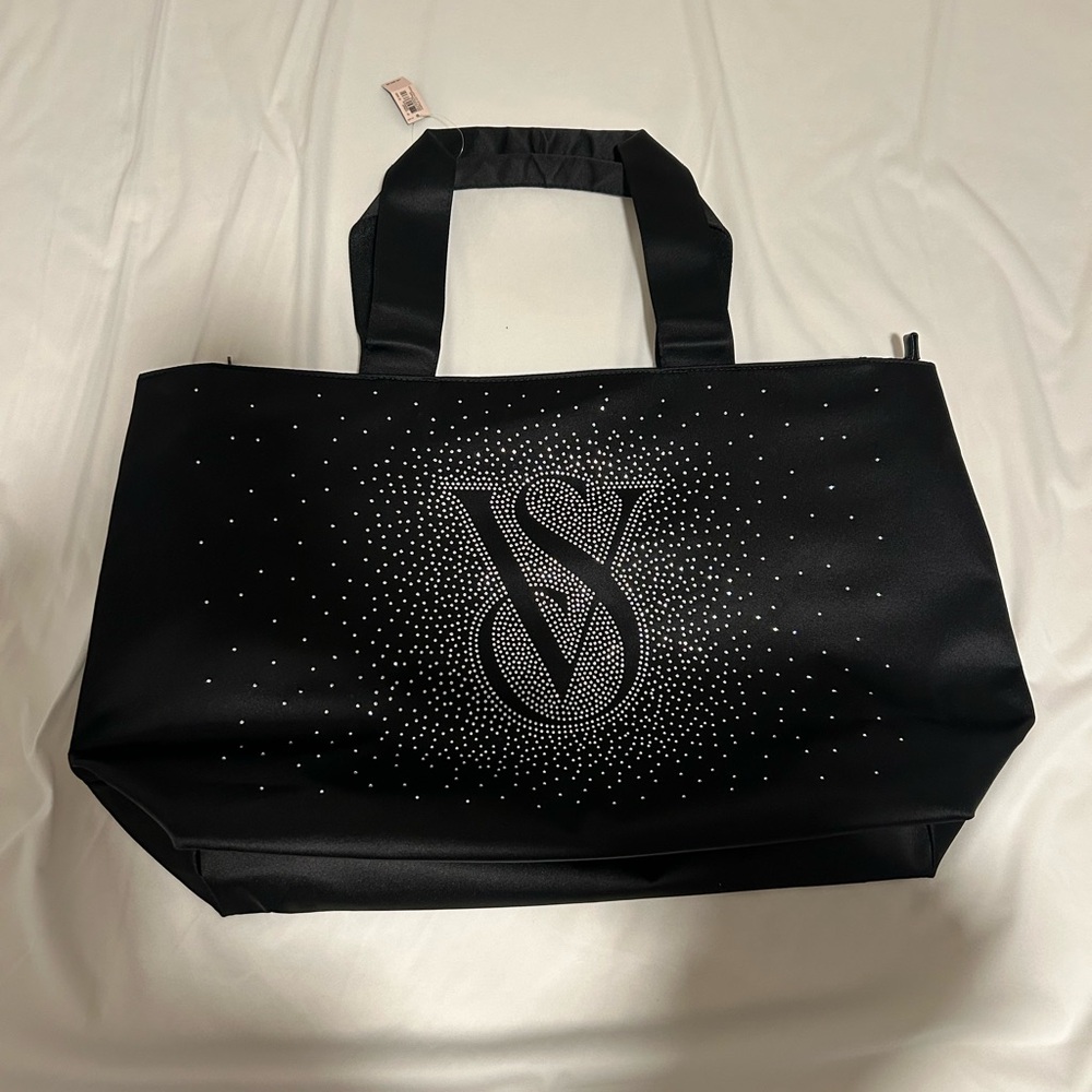 Victoria's Secret Black Tote with Silver Accents